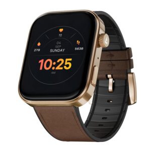Boat Chrome Endeavour, Premium Metal Body, 1.96”(4.97cm) AMOLED Display,AI Coach Health Insights,Advanced S1 Processor,HRV,VO2 Max,Auto Watchface Refresh, Smart Watch for Men & Women (Cocoa Brown)