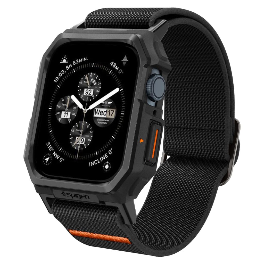 Spigen Lite Fit Pro Designed for Apple Watch Case Band for Apple Watch Series 9/8/7 45mm Durable TPU Case with Lightweight Fabric Band