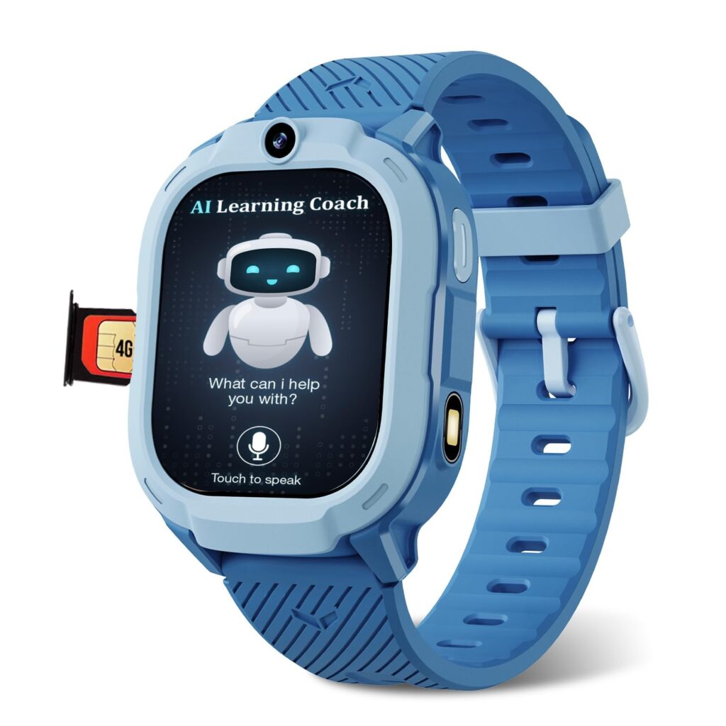 sekyo ‘Neo’ Kids Smart Watch with AI Learning | Video Call, GPS Tracker, Health Monitoring, Sports Mode, Habit Building | 4G/5G Sim Card, Games, Pedometer, Camera, SOS | App Control