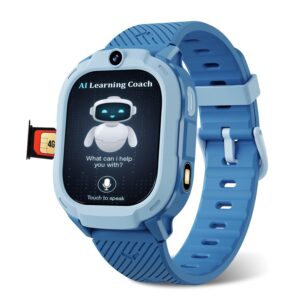sekyo ‘Neo’ Kids Smart Watch with AI Learning | Video Call, GPS Tracker, Health Monitoring, Sports Mode, Habit Building | 4G/5G Sim Card, Games, Pedometer, Camera, SOS | App Control
